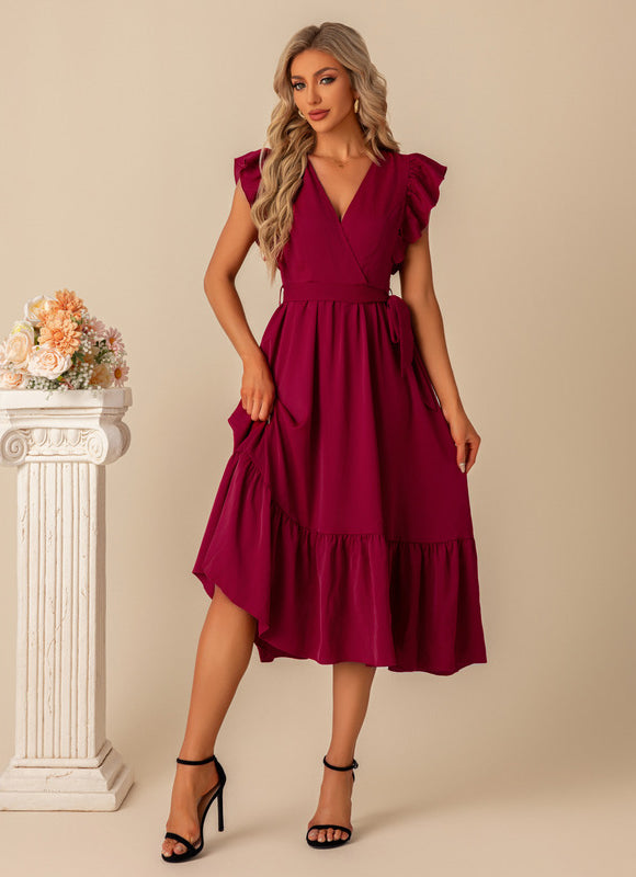 Robe Midi Manches Bouffantes
