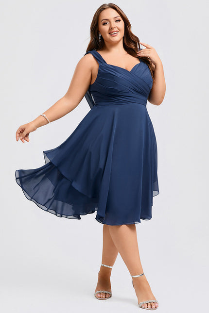 Robe Midi Aérienne Marine - gallery 8