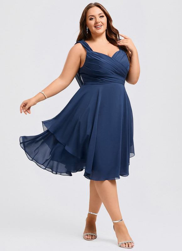 Robe Midi Aérienne Marine - gallery 8