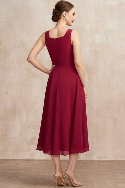 Robe Midi Bordeaux Aérée - gallery 6