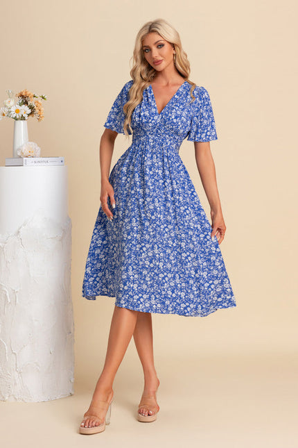 Robe Midi Vaporeuse Bleue - gallery 4