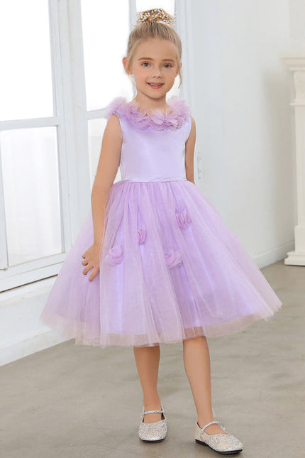 Robe Midi Lilas Tulle Fleurs - gallery 6