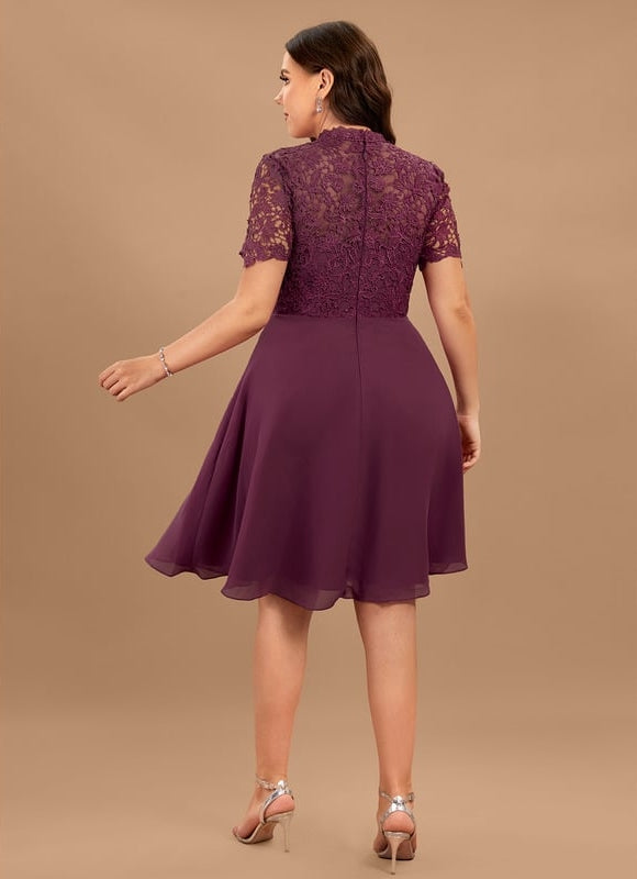 Robe Midi Dentelle Aubergine - gallery 8