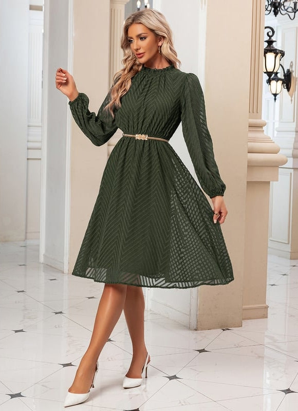 Robe Midi Chiffon Marine - gallery 8