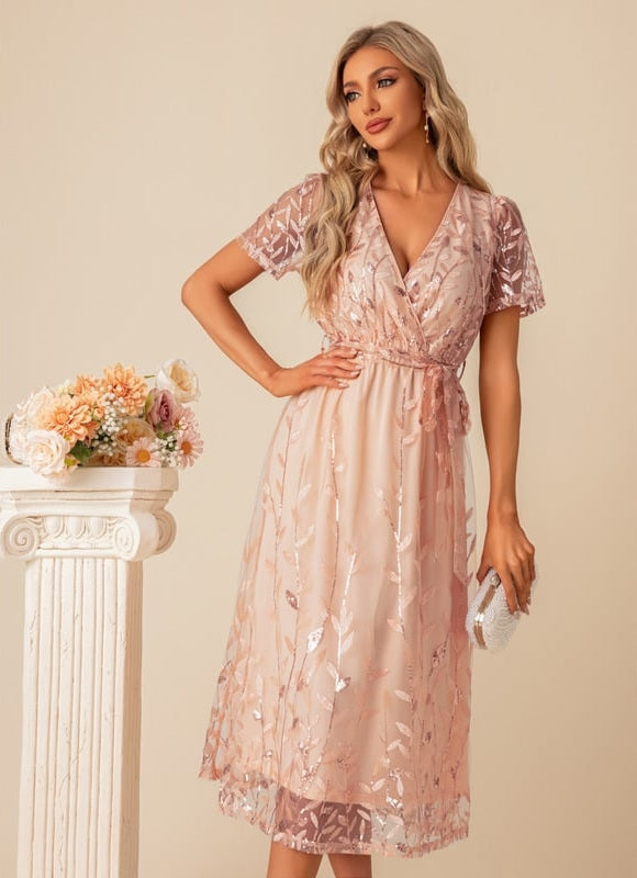 Robe Midi Pailletée Flottante - gallery 1