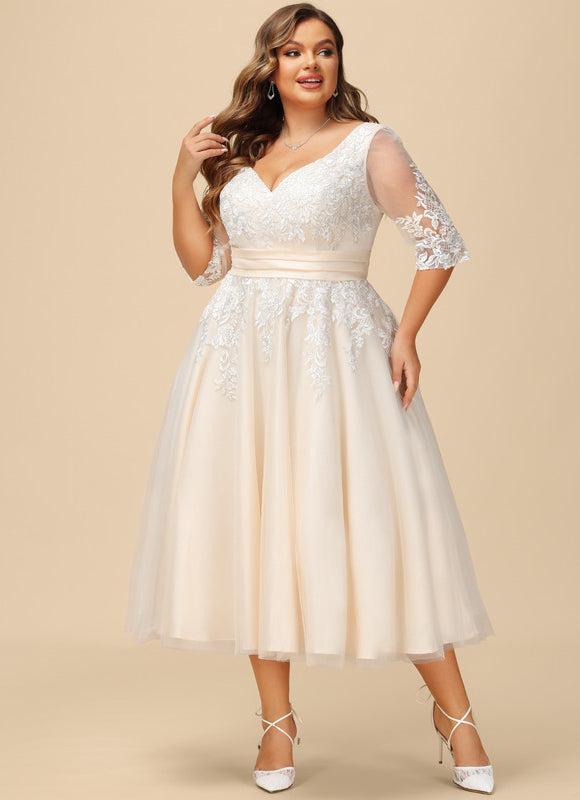Robe Midi Élégance Crème - gallery 6