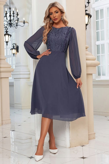 Robe Midi Bordeaux Aérienne - gallery 4