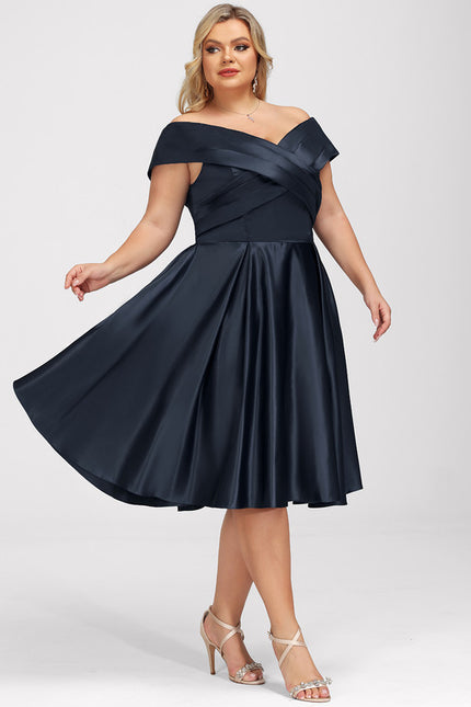 Robe Midi Satin Off-Shoulder - gallery 5