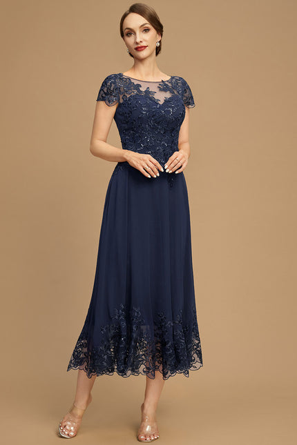 Robe Midi Bleu Élégante - gallery 1