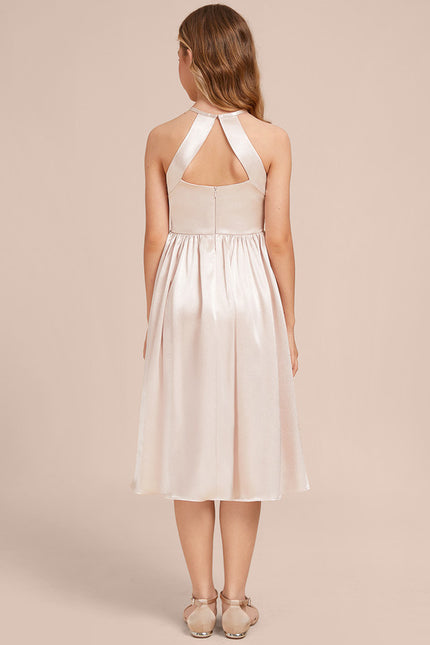 Robe Midi Satinée Rose Pâle - gallery 3