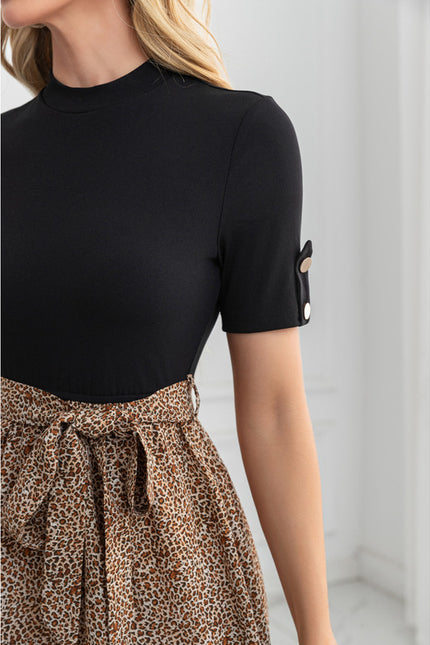 Robe Midi Évasée Imprimée Léopard - gallery 5