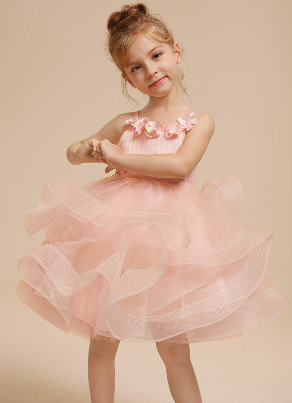 Robe Midi Fille Rose Tulle - gallery 7