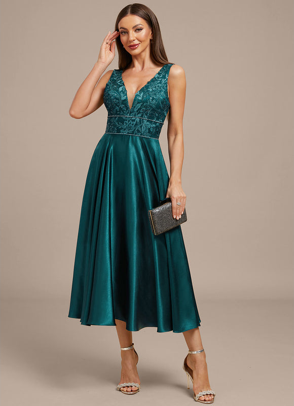 Robe Midi Soirée Satinée - gallery 4