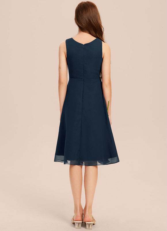 Robe Midi Évasée Marine - gallery 5