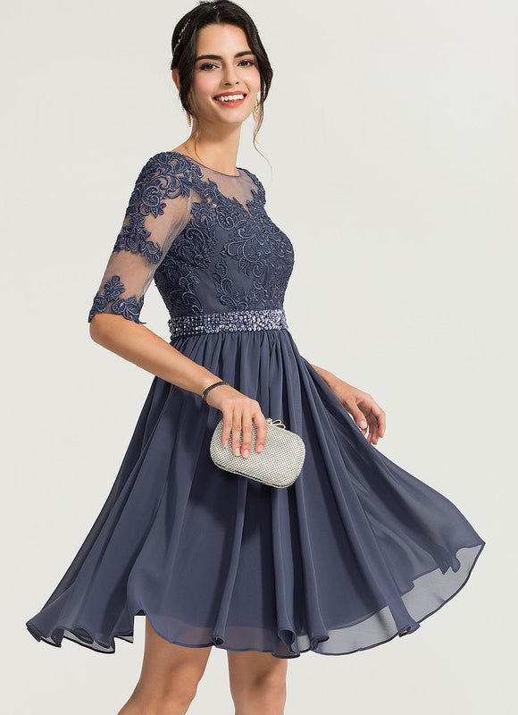 Robe Midi Chiffon Perlée - gallery 3