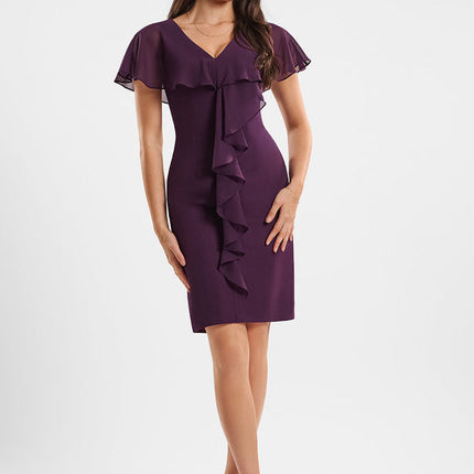 Robe Midi Violette Volantée