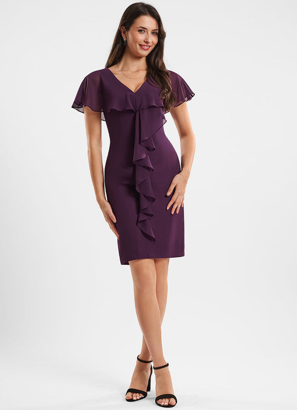 Robe Midi Violette Volantée
