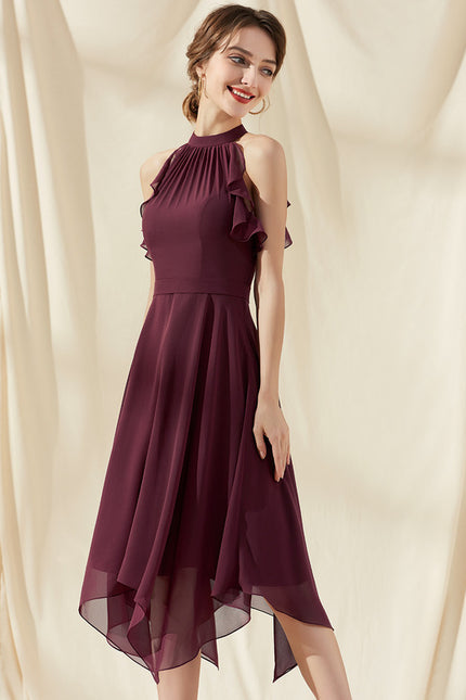 Robe Midi Flottante Bordeaux - gallery 3