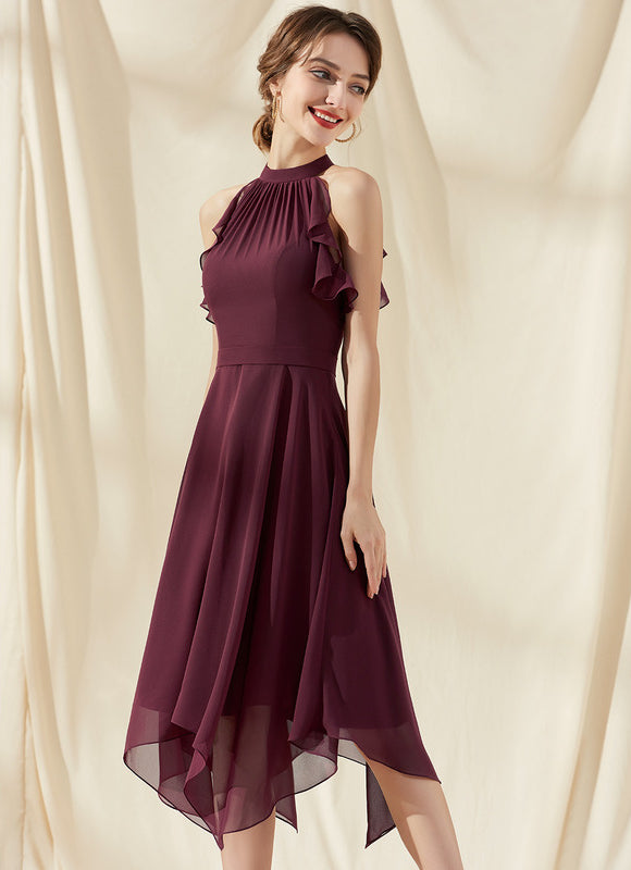 Robe Midi Flottante Bordeaux - gallery 3