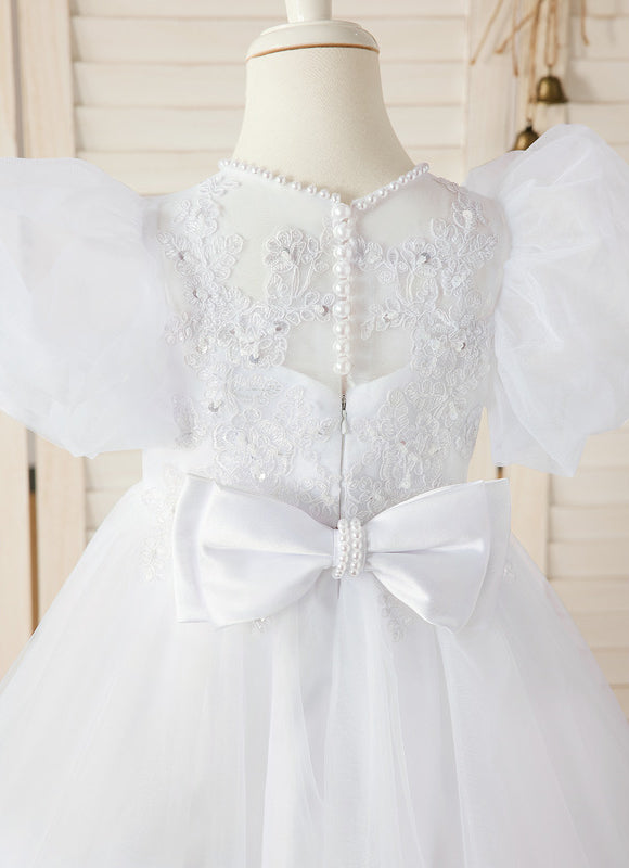 Robe Midi Tulle Blanche Enfant - gallery 8