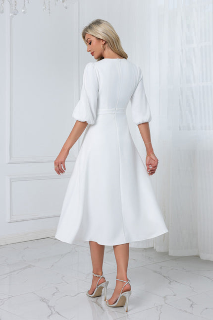 Robe Blanche Midi Chic - gallery 2