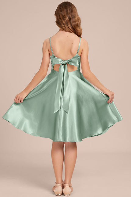 Robe Midi Satinée Verte - gallery 5