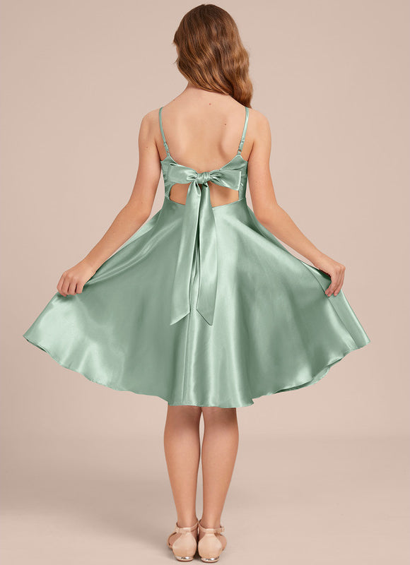 Robe Midi Satinée Verte - gallery 5