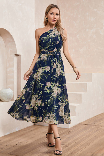 Robe Midi Asymétrique Florale - gallery 4