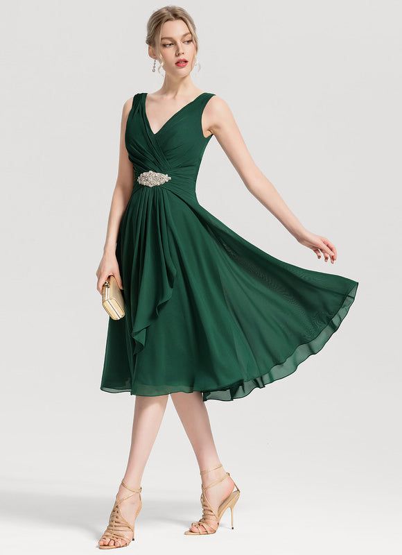 Robe Midi Émeraude Flottante - gallery 1