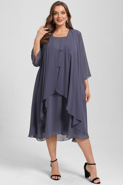 Robe Midi Mousseline Drapée - gallery 9