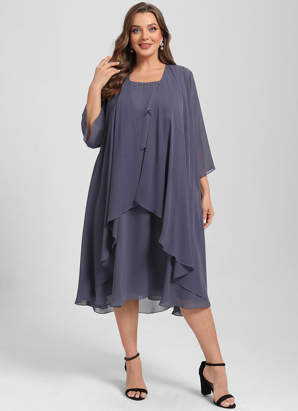 Robe Midi Mousseline Drapée - gallery 9