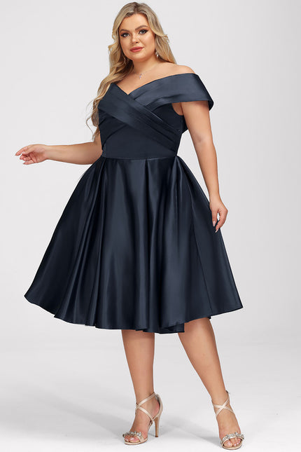 Robe Midi Satin Off-Shoulder - gallery 8
