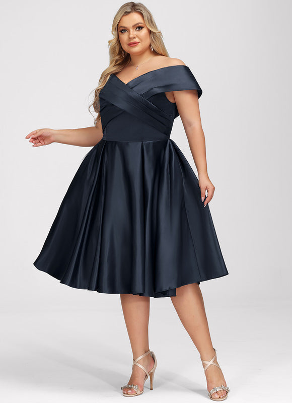 Robe Midi Satin Off-Shoulder - gallery 8