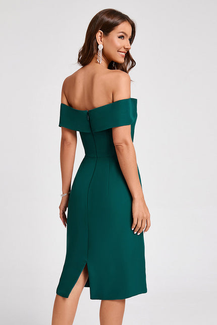 Robe Midi Émeraude Drapée - gallery 5