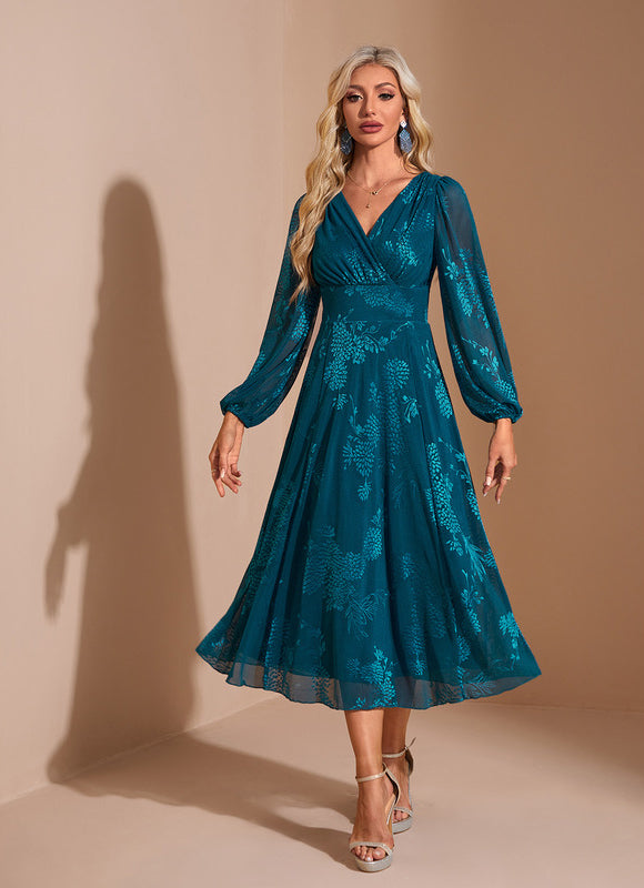 Robe Midi Évasée Brodée - gallery 4