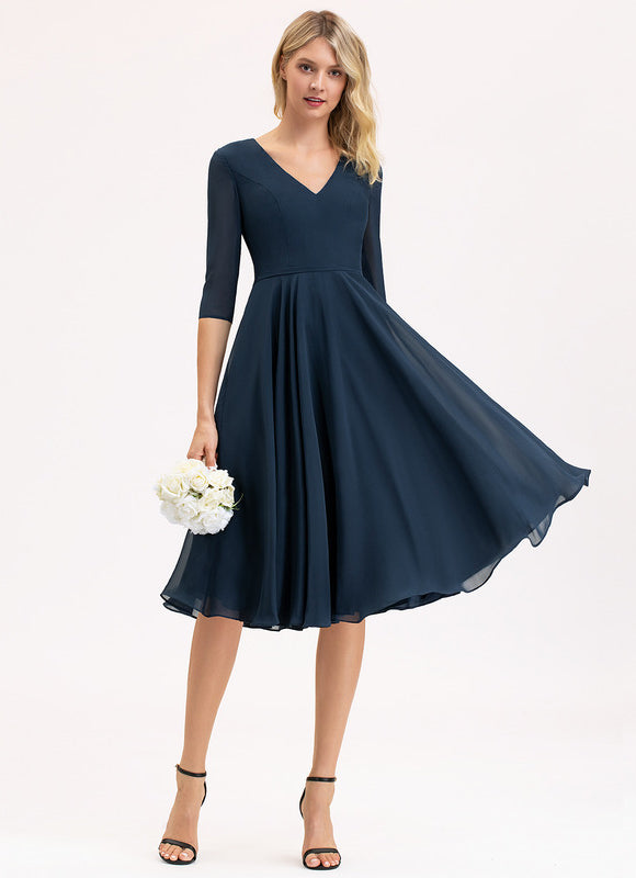 Robe Midi Aérienne Marine - gallery 1