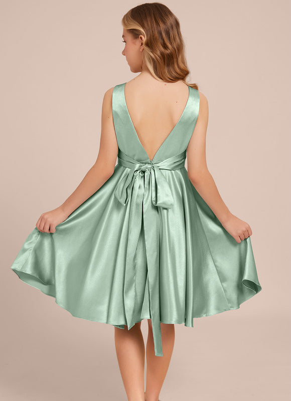 Robe Midi Satinée Verte - gallery 5