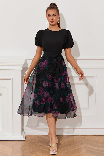 Robe Midi Organza Noire - gallery 3