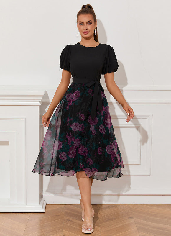 Robe Midi Organza Noire - gallery 3