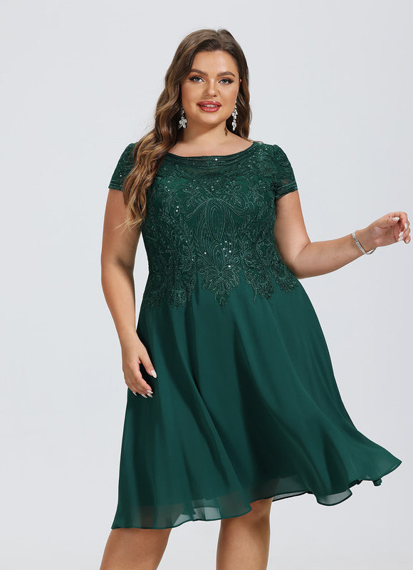 Robe Midi Grise Éclatante - gallery 5