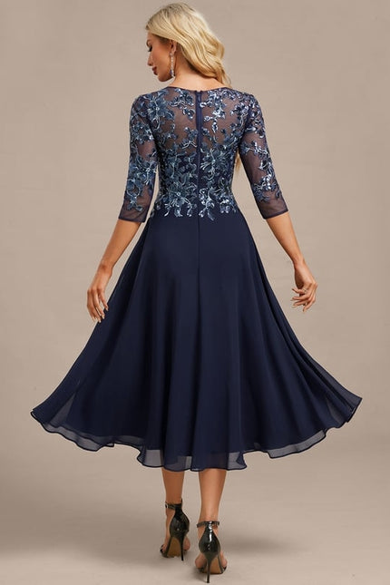 Midi Robe Habillée Pour Mariage Femme 60 Ans - gallery 6