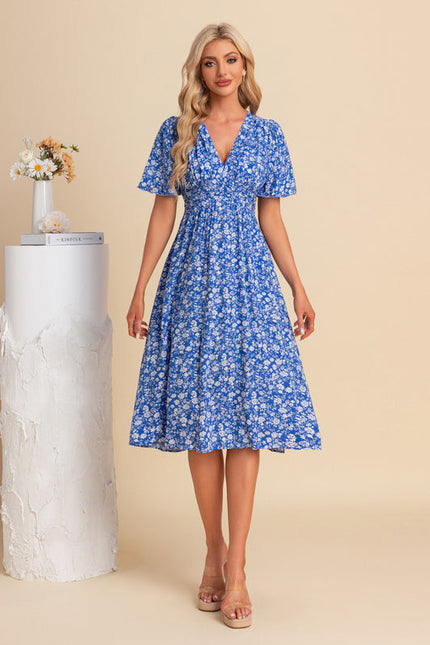 Robe Midi Vaporeuse Bleue - gallery 2