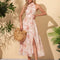 Robe Midi Florale Évasée