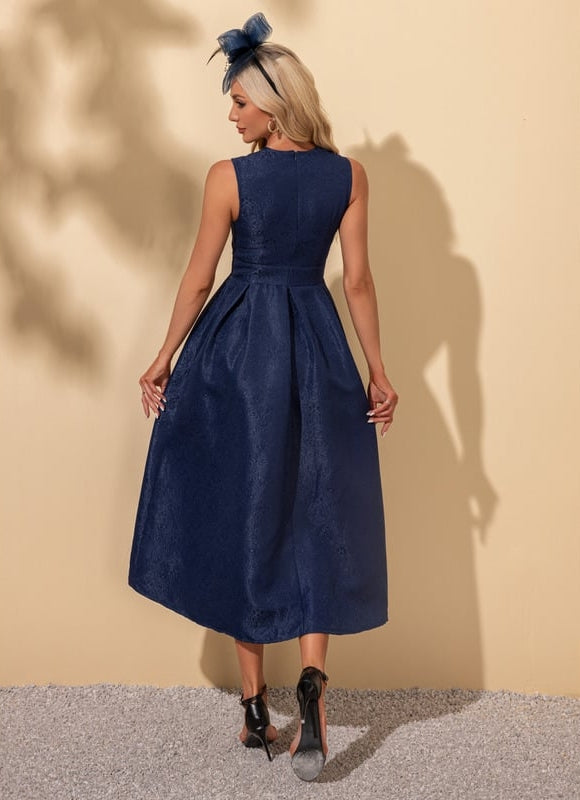 Robe Midi Trapèze Bleu Nuit - gallery 2