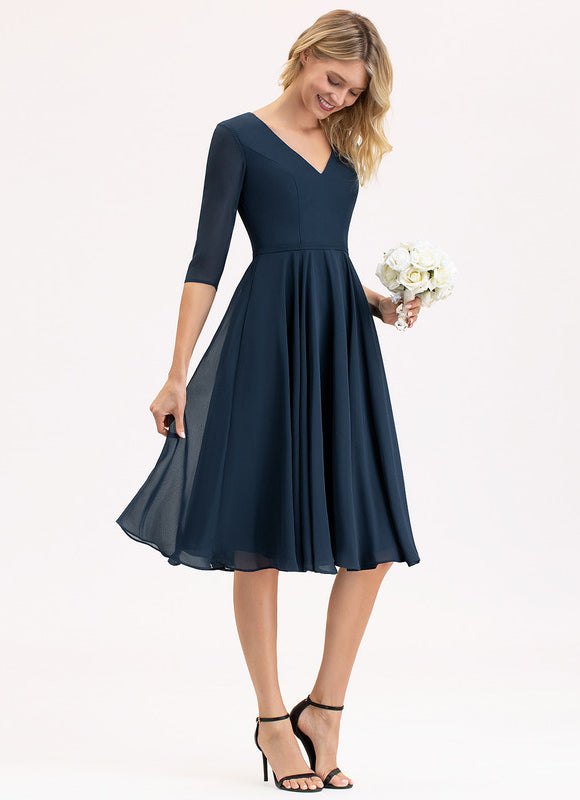 Robe Midi Aérienne Marine - gallery 5
