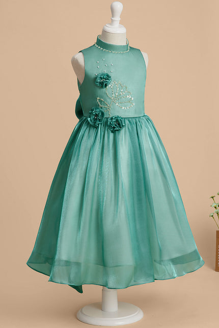 Robe Midi Satin Turquoise - gallery 1