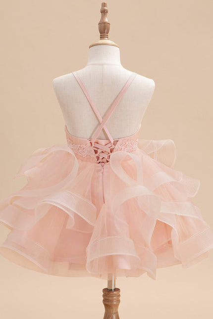Robe Midi Fille Rose Tulle - gallery 3