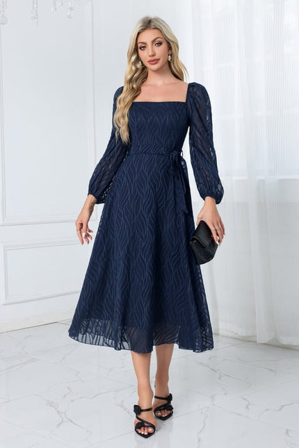 Robe Midi Rose À Motifs - gallery 6