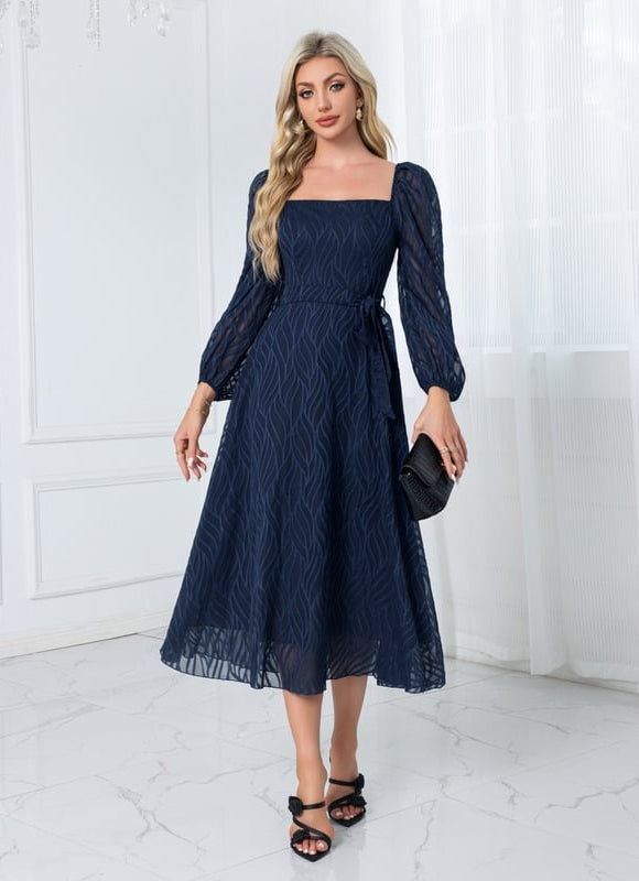 Robe Midi Rose À Motifs - gallery 6