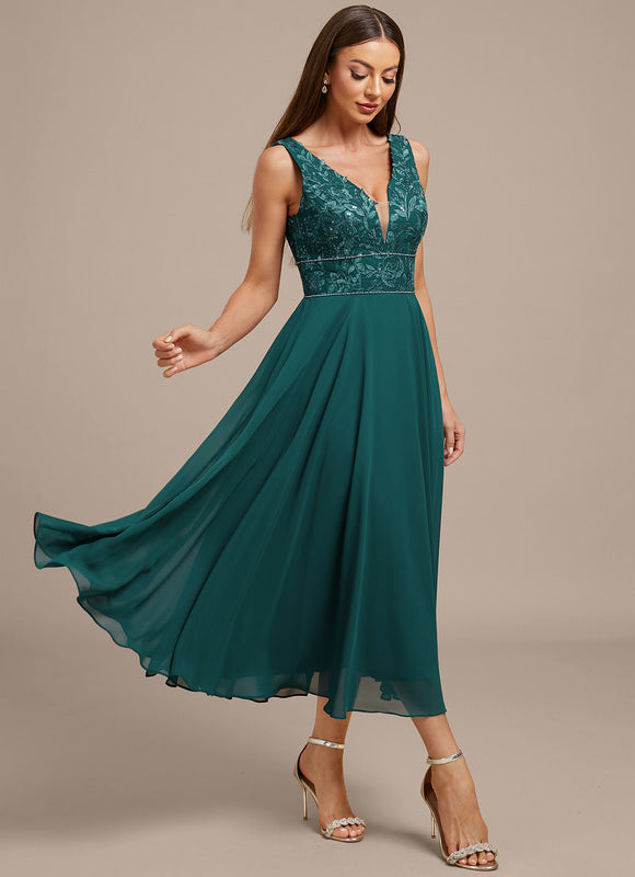 Robe Midi Émeraude Brodée - gallery 5